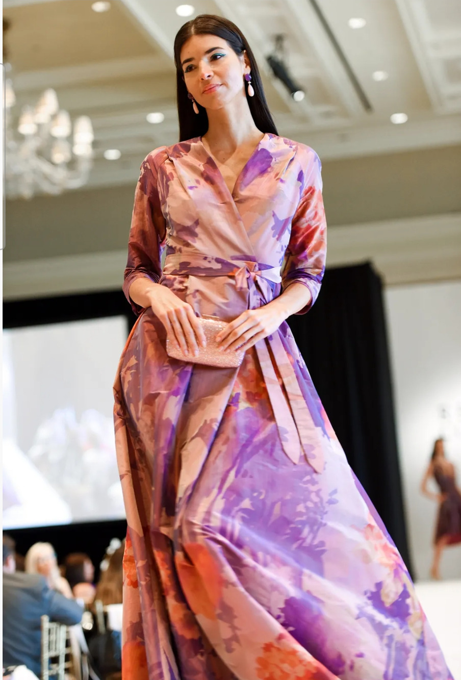 Rene Ruiz for Neiman Marcus 3/4 sleeve belted Gown Size 12 EUC pockets $1795